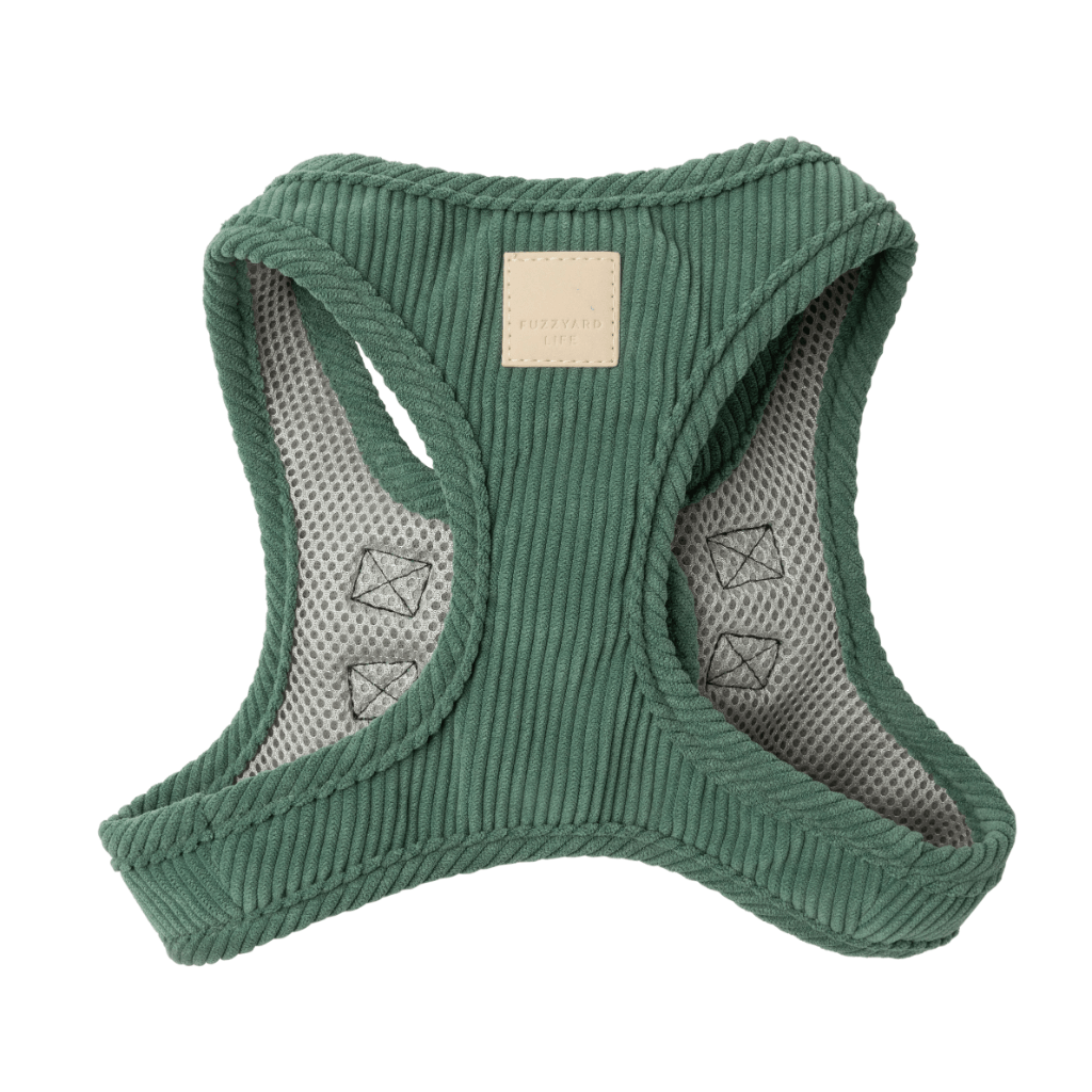 Myrtle Green - Harnais « Step In » en velours FuzzYard Life