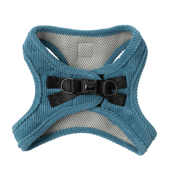 French Blue - Harnais Step In en velours FuzzYard Life