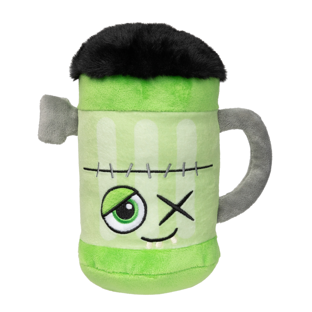 Peluche de Halloween para perros FuzzYard Franken-Stein Beer con forma de jarra de cerveza