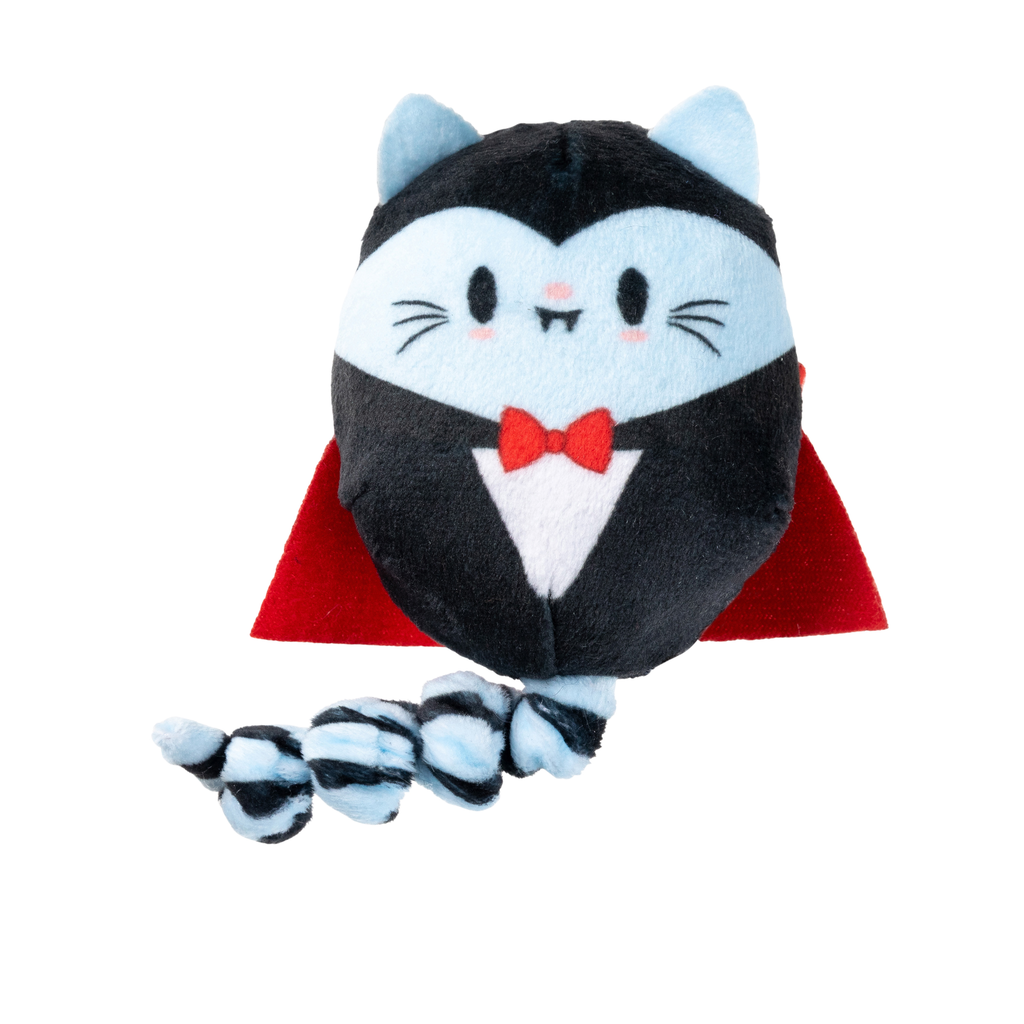 Juguete de Halloween para gatos FuzzYard Fangelica con forma de gato vampiro