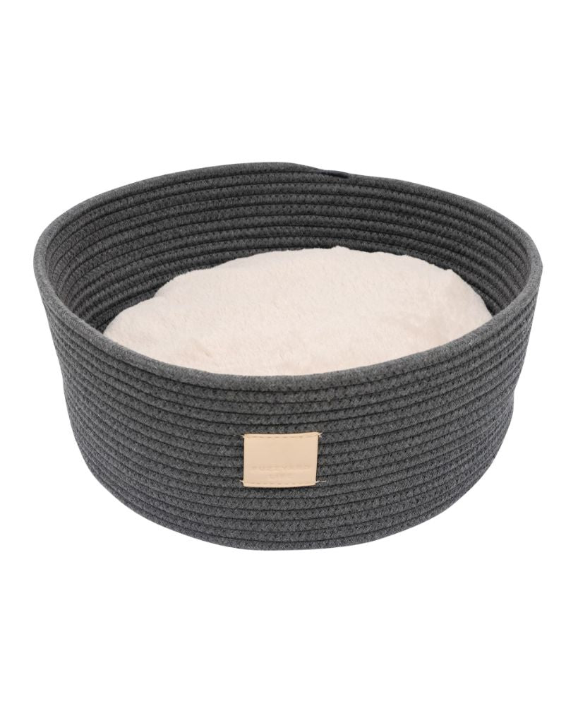 FuzzYard Life Rope Basket Bed - Slate Grey